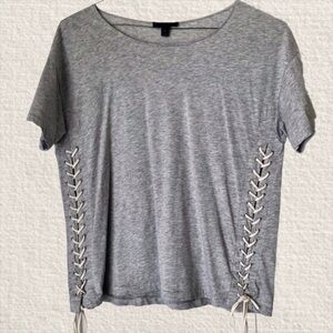 JCREW Grey Tie Up Tee